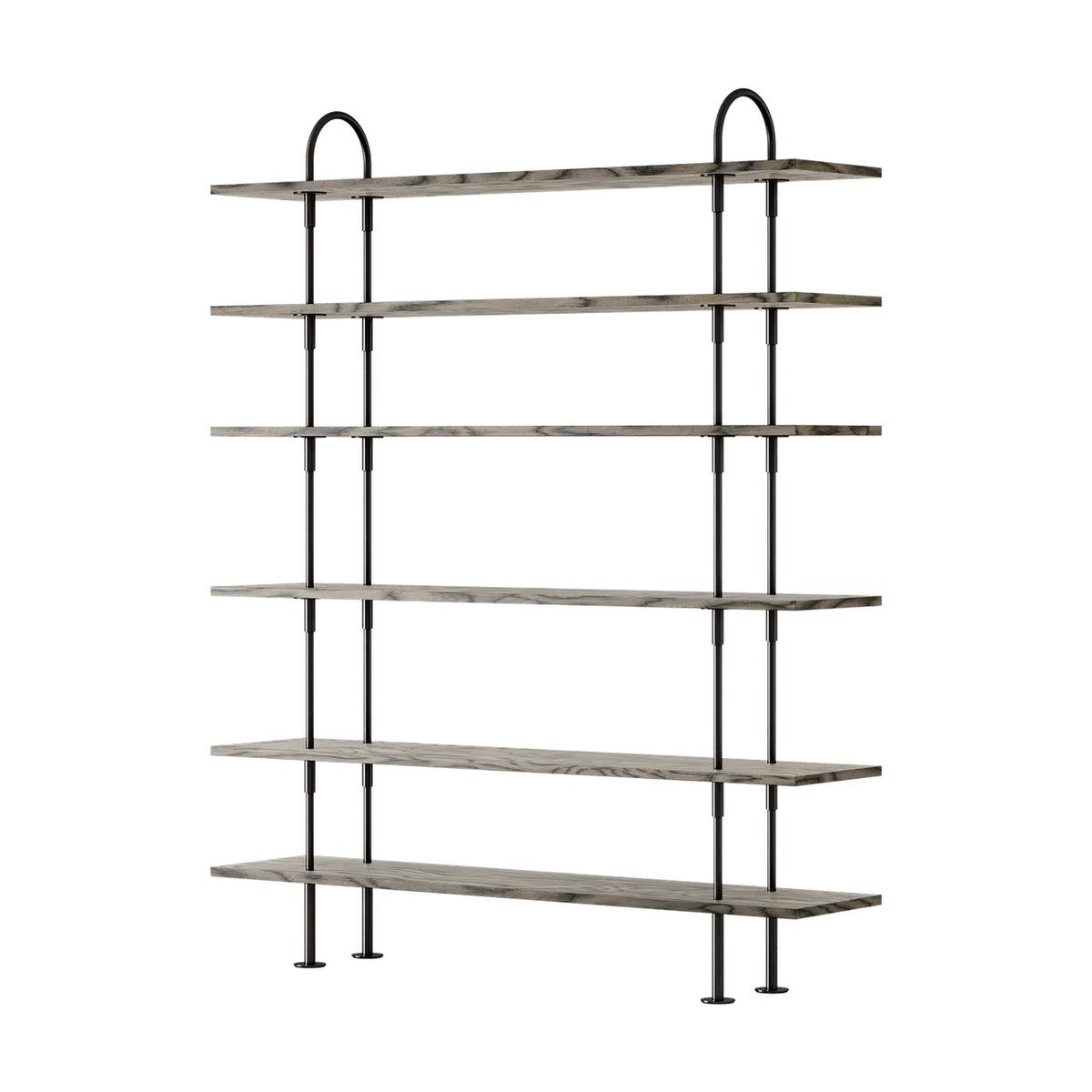 Keen Hillukerfi frá Gubi – 160 cm - 6 shelves / ALPI Sottsass Grey / Black brass