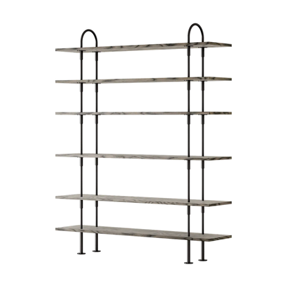 Keen Hillukerfi frá Gubi – 160 cm - 6 shelves / ALPI Sottsass Grey / Black brass