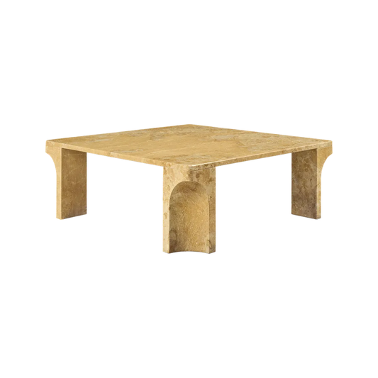 Doric Sófaborð frá Gubi – Honey amber marble
