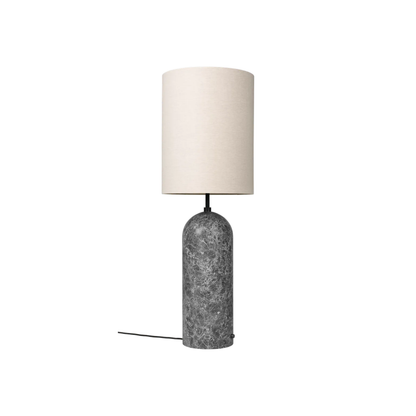 Gravity Gólflampi XL frá Gubi – Grey marble / High / Canvas