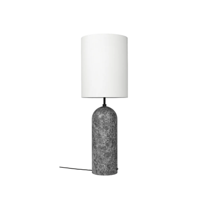 Gravity Gólflampi XL frá Gubi – Grey marble / High / White