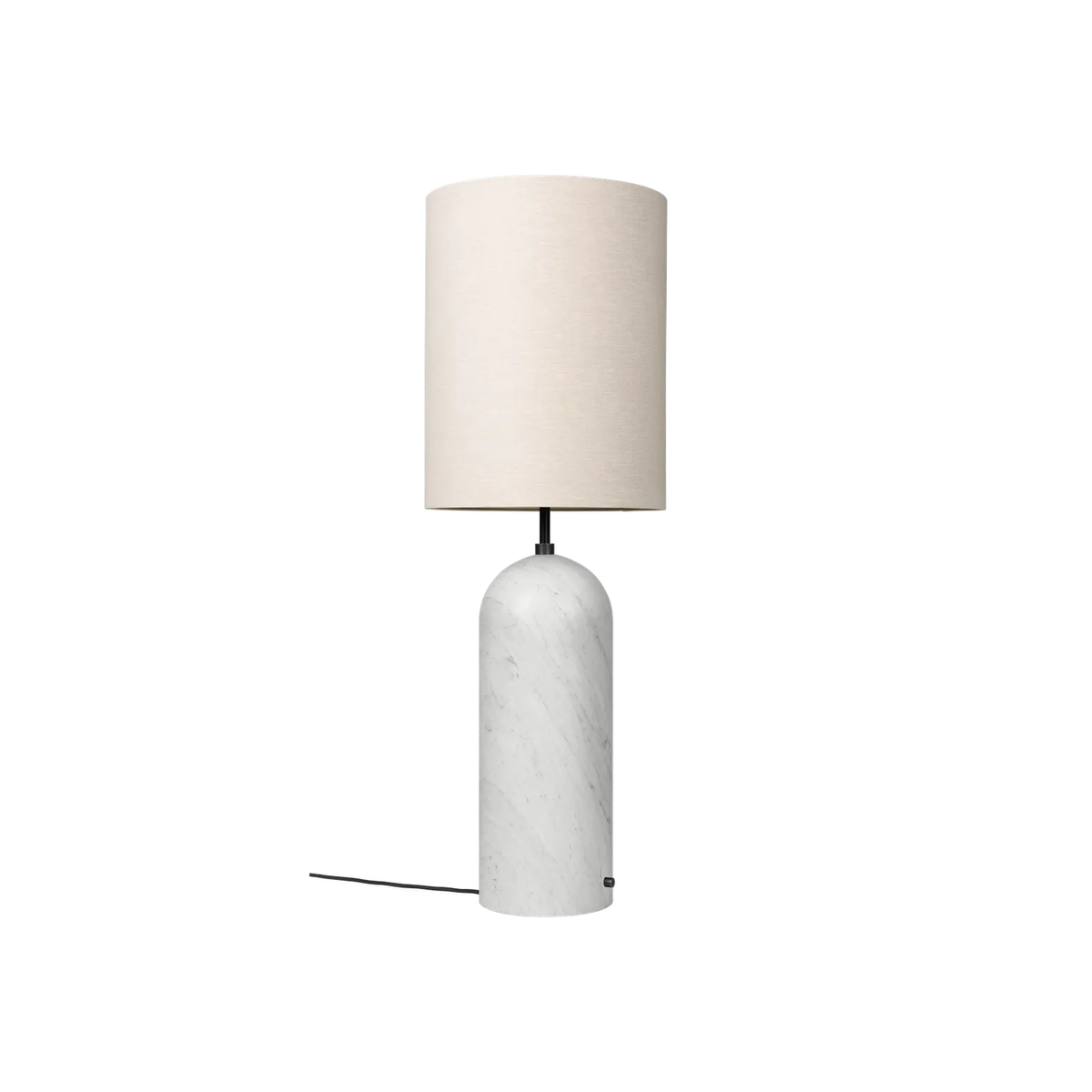 Gravity Gólflampi XL frá Gubi – White marble / High / Canvas