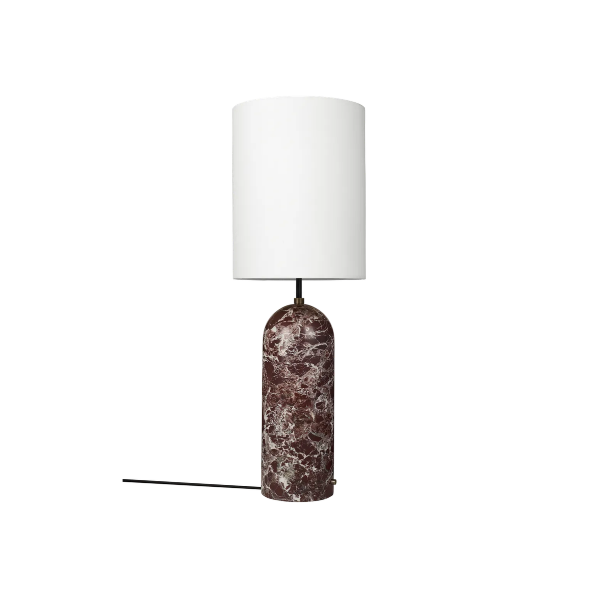 Gravity Gólflampi XL frá Gubi – Maroon marble / High / White