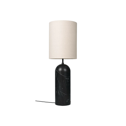 Gravity Gólflampi XL frá Gubi – Black marble / High / Canvas