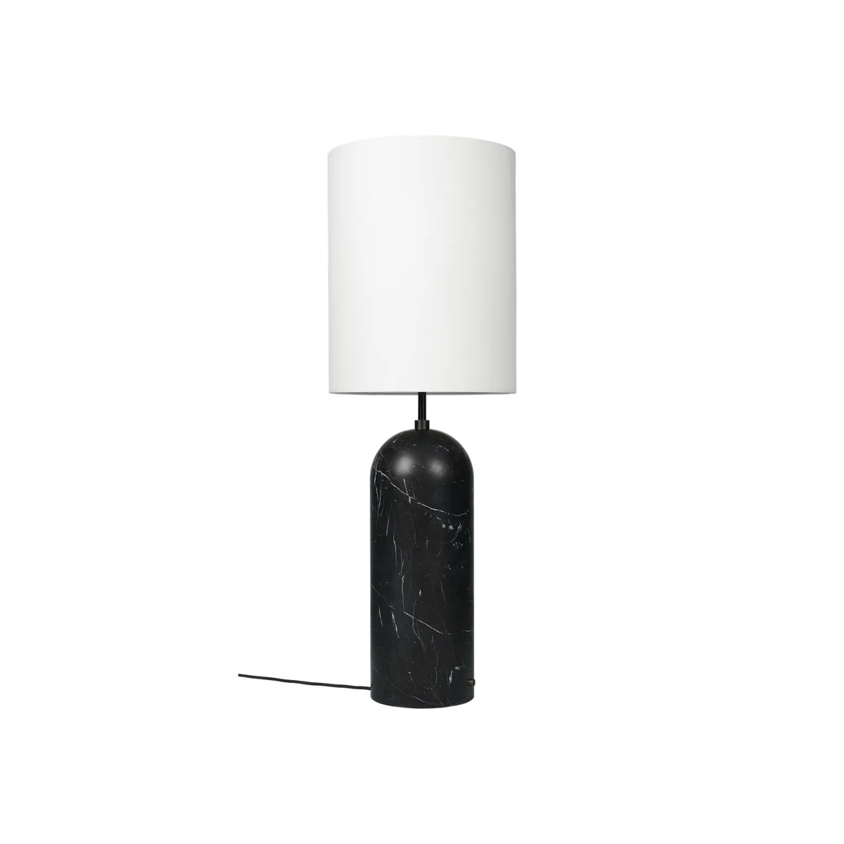 Gravity Gólflampi XL frá Gubi – Black marble / High / White