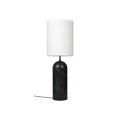 Gravity Gólflampi XL frá Gubi – Black marble / High / White