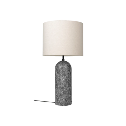 Gravity Gólflampi XL frá Gubi – Grey marble / Low / Canvas