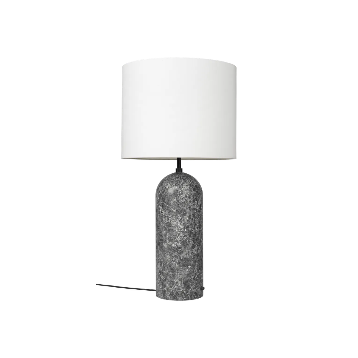 Gravity Gólflampi XL frá Gubi – Grey marble / Low / White