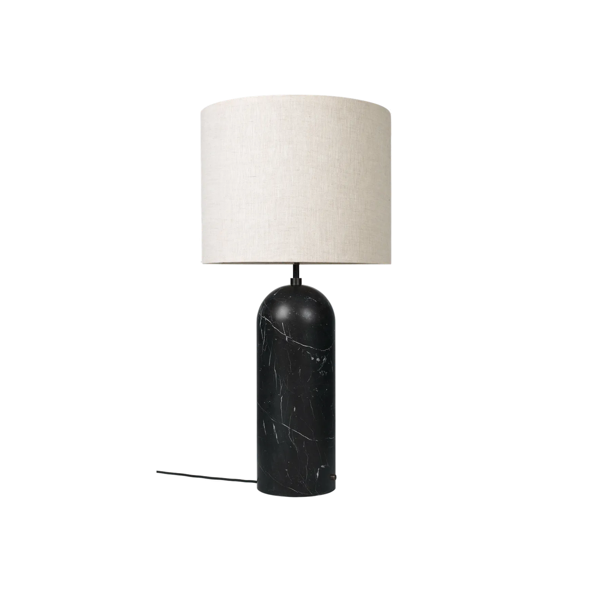 Gravity Gólflampi XL frá Gubi – Black marble / Low / Canvas