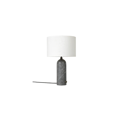 Gravity Borðlampi frá Gubi – Gray marble / Small / White