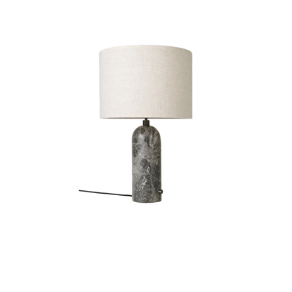 Gravity Borðlampi frá Gubi – Gray marble / Large / Canvas