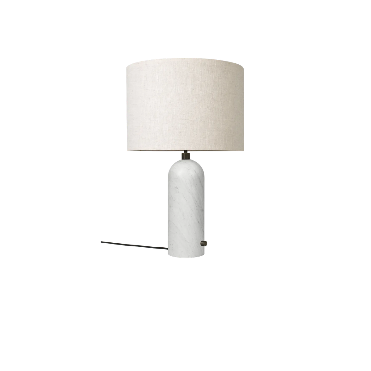 Gravity Borðlampi frá Gubi – White marble / Large / Canvas