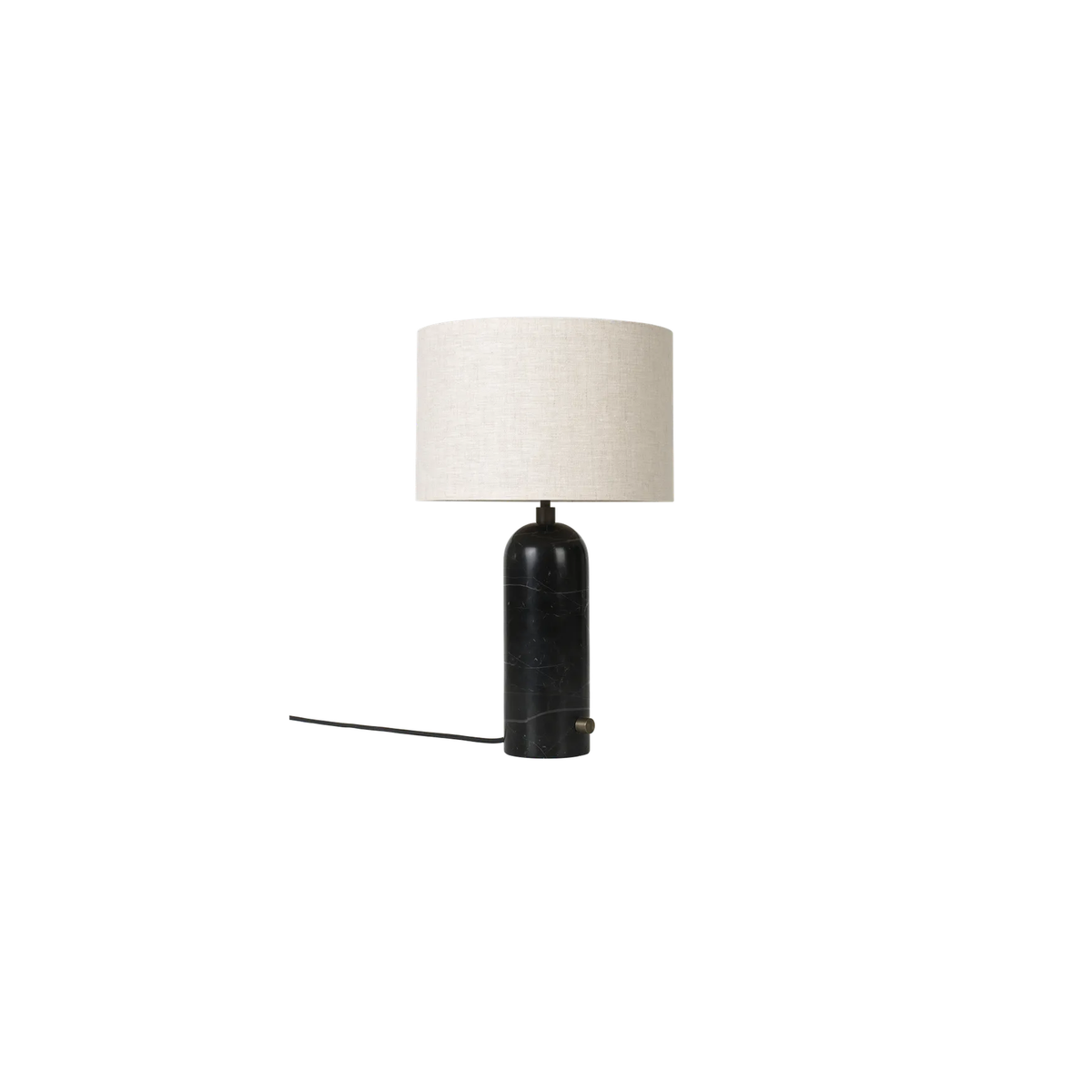 Gravity Borðlampi frá Gubi – Black marble / Small / Canvas