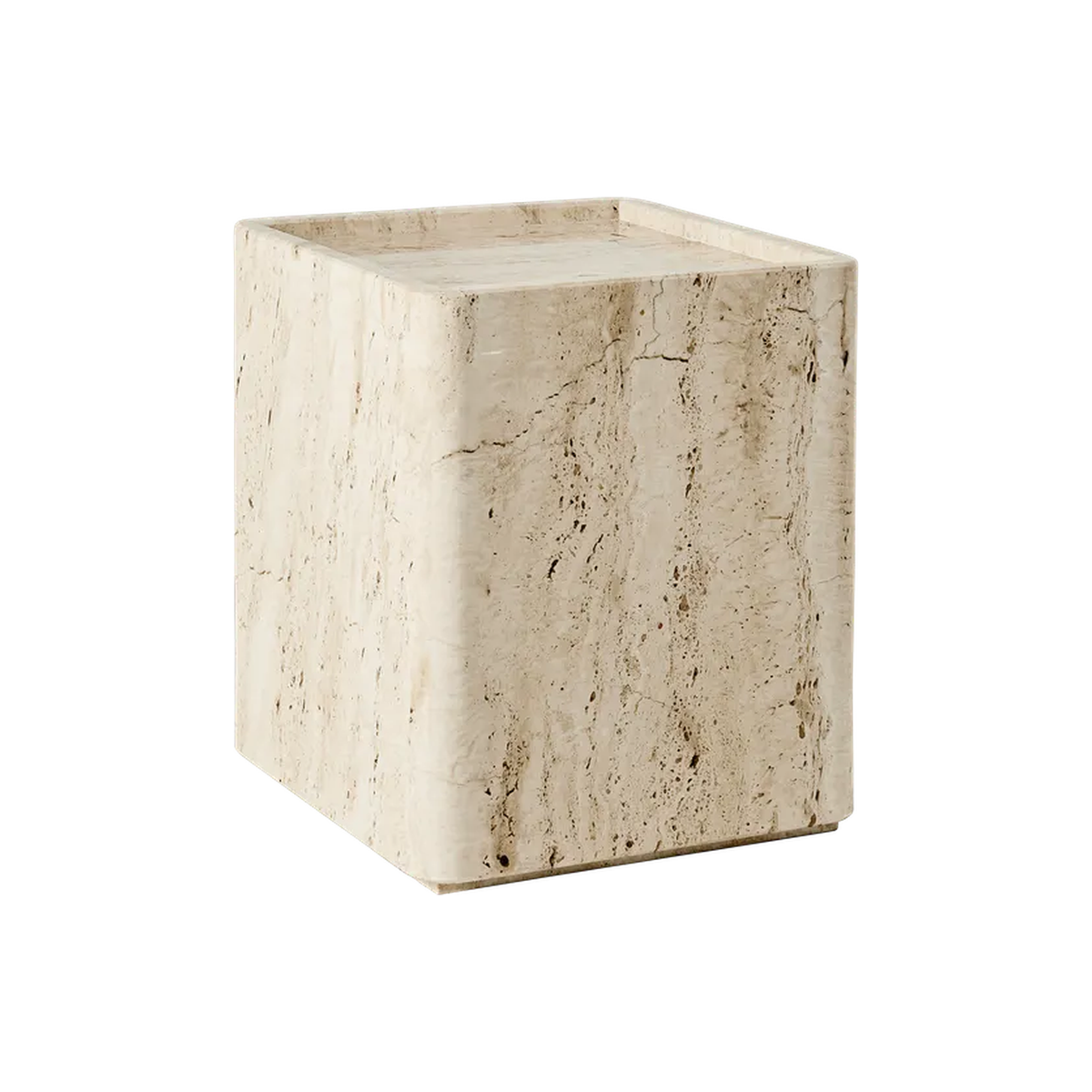 Pietra Hliðarborð frá Gubi – Nautral white travertine