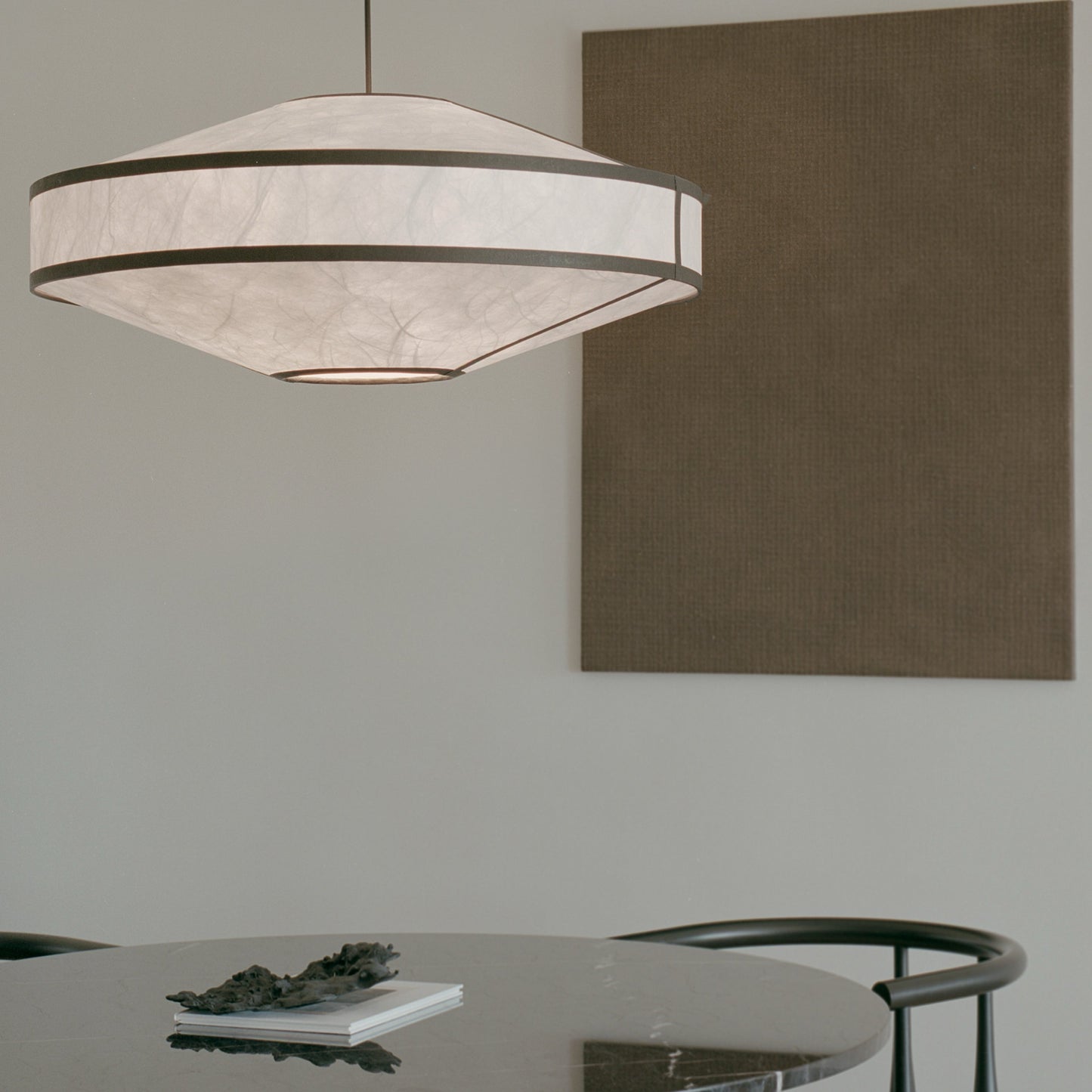 New Works Kite Pendant Lamp White and Black Tyvek Ø75