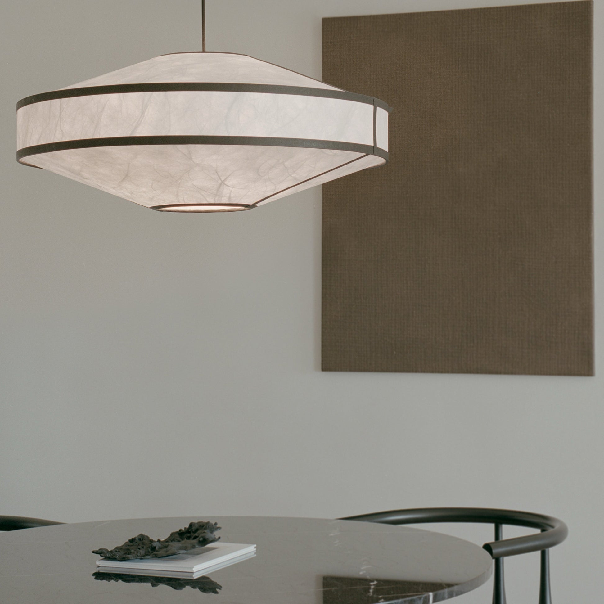 New Works Kite Pendant Lamp White and Black Tyvek Ø75